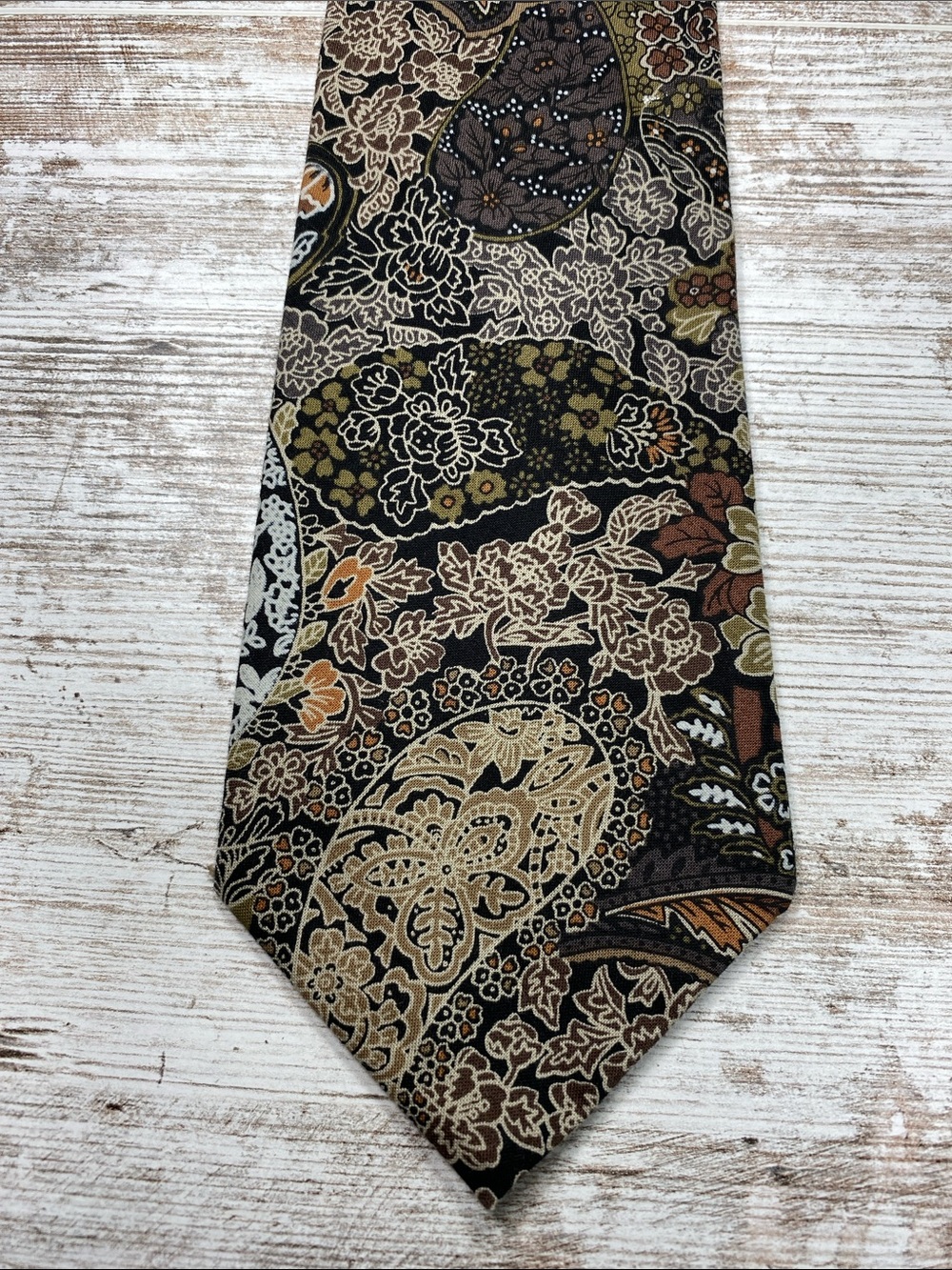 Vintage Beans McGee Men’s 100% Cotton Floral Patchwork Necktie Made in USA